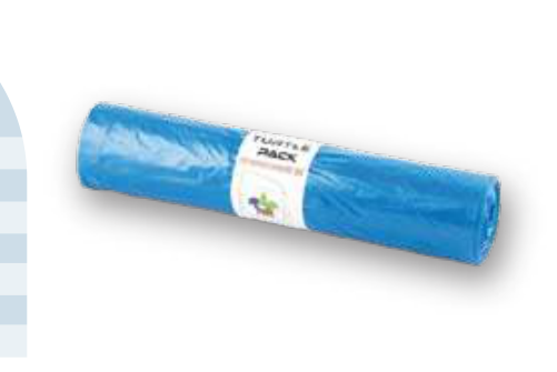 Blaue Turtle-Pack-Müllsackrolle aus dem gelieferten Produktkatalog